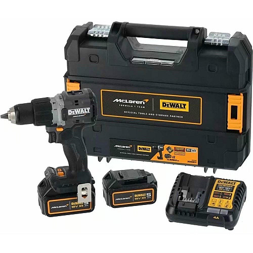 Шуруповерт-дрель ударная аккумуляторная DeWALT McLaren F1 TEAM LIMITED EDITION 18В 2х5А·ч 90Нм 0-450·0-1650об/мин кейс ЗП 1.34кг