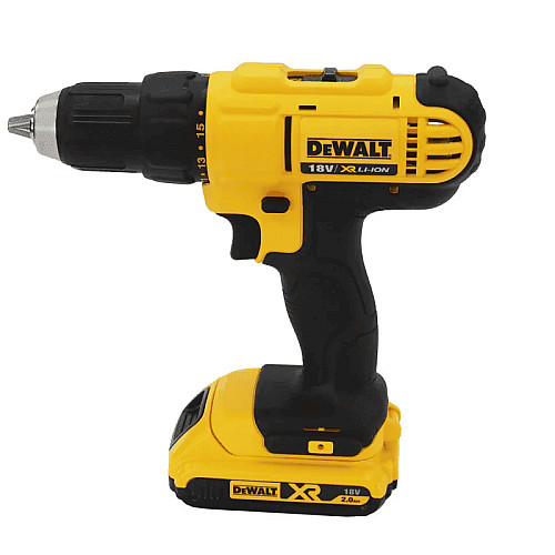 Дрель-шуруповерт DeWalt XR Li-Ion 18В акб 2х2А·час 42Нм 450-1800об/мин патрон 13мм ЗП кейс 1.28кг