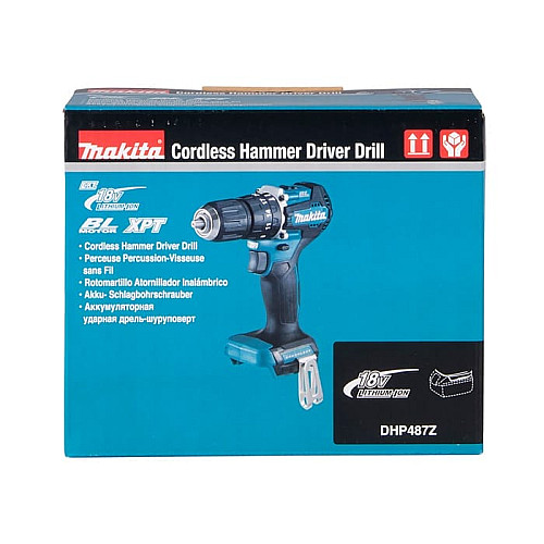 Шуруповерт-дрель аккумуляторная Makita DHP487Z 18В 25·40Нм 0-500·0-1700об/мин 1.4кг без АКБ и ЗП