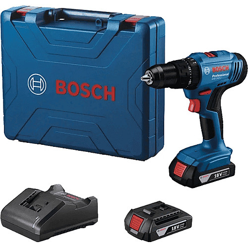 Шуруповерт-дрель ударная аккумуляторная Bosch Professional GSB 183-LI 18В 2х2А·час 21-56Нм 374-1815об/мин кейс 1.2кг