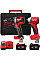 Набір із двох акумуляторних інструментів Milwaukee M18 BLPP2A3-502X 18В шурупокрут-дриль M18 BLPD2 гвинтоверт ударний M18 BLIDR акб М18 2х5А·год ЗП M12-18FC кейс