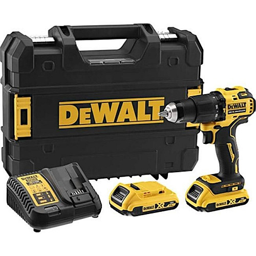 Дриль-шурупокрут ударний DeWalt XR Li-Ion 18В акб 2А·год 65Нм 450-1650об/хв патрон 13мм кейс 1.2кг