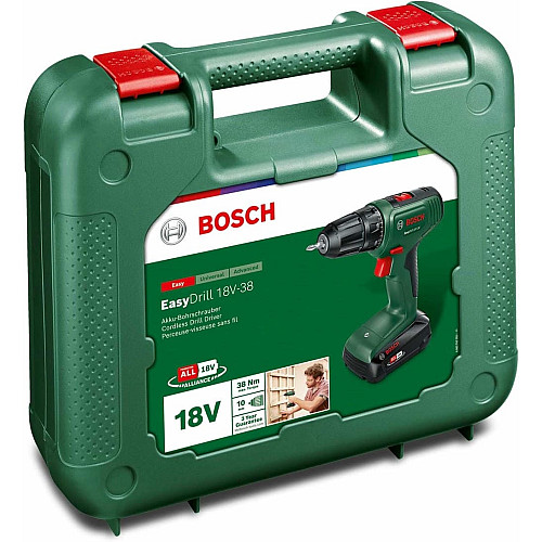 Шуруповерт-дрель аккумуляторная Bosch EasyImpact 18V-38 18В 1х2А·час 20·38Нм 0-430·0-1630об/мин кейс ЗП 1.4кг