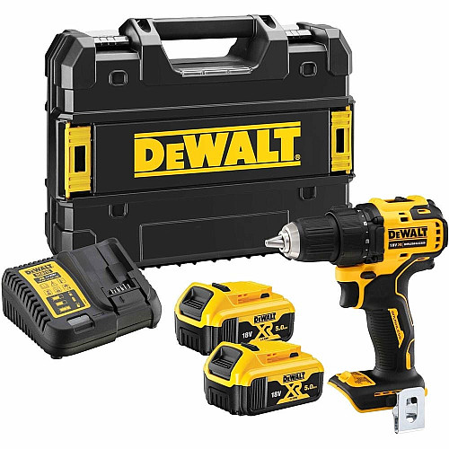 Шуруповерт-дрель аккумуляторная DeWALT XR Li-Ion 18В 2х5А·час 65Нм 0-450·0-1650об/мин кейс ЗП 1.1кг