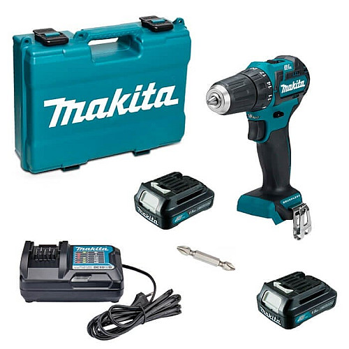 Шуруповерт-дрель аккумуляторная Makita DF332DWYE 10.8В 2х1.5А·час 21·35Нм 0-450·0-1500об/мин ЗП кейс 0.86кг