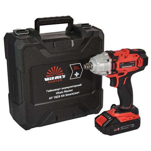 Гайковерт ударний акумуляторний Vitals Master AT 1825 Kit SmartLine+ 18В 1х2А·год 2800об/хв 250Нм квадрат1/2