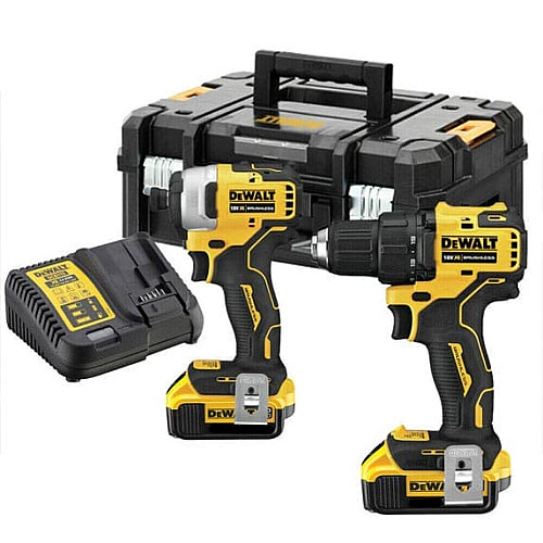 Набор из двух аккумуляторных инструментов DeWalt дрель-шуруповерт DCD709 шуруповерт ударный DCF809 акб 2х4А·час ЗП кейс 6.5кг