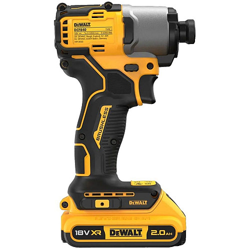 Шуруповерт ударный аккумуляторный DeWalt XR Li-Ion PowerStack 18В 1х1.7А·час 192Нм 3200об/мин 4200уд/мин кейс 0.88кг без ЗУ