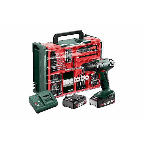 Шуруповерт-дрель аккумуляторная Metabo BS 18 Set 18В 2х2А·час 24·48Нм 0-450·0-1600об/мин 1.3кг