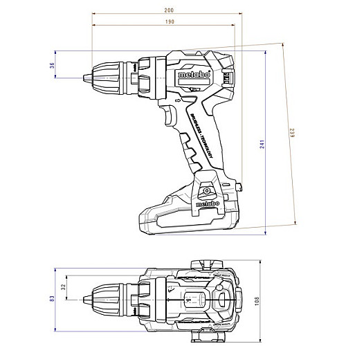 Шурупокрут-дриль акумуляторний Metabo BS 18 LT BL Q 18В 2х4А·год 34·75Нм 0-600·0-2100об/хв 1.8кг