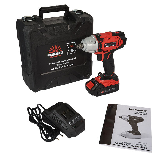 Гайковерт ударний акумуляторний Vitals Master AT 1825 Kit SmartLine+ 18В 1х2А·год 2800об/хв 250Нм квадрат1/2