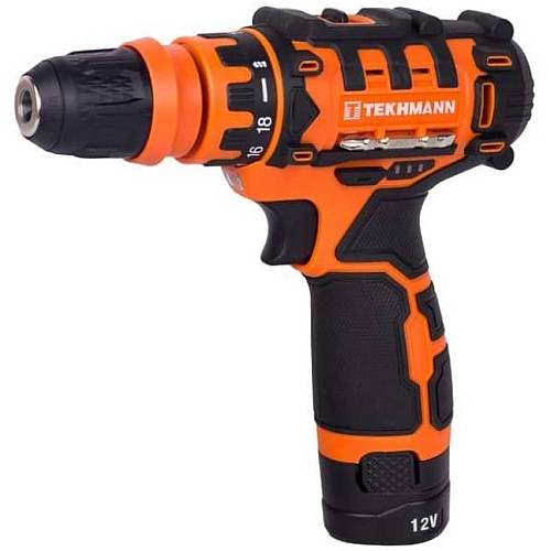 Шуруповерт-дрель аккумуляторная Tekhmann TCD-12/2 DFR 12В 2х2А·час 20Нм 350·1500об/мин 1.1кг