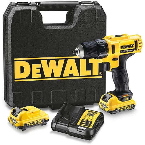 Дрель-шуруповерт DeWalt XR Li-Ion 12В акб 2х2А·час 24Нм 400-1500об/мин патрон 10мм ЗП кейс 1.1кг