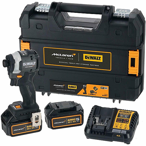Шуруповерт-дрель ударная аккумуляторная DeWALT McLaren F1 TEAM LIMITED EDITION 18В 2х5А·час 205Нм 1000-2800-3250об/мин кейс ЗП 1.0кг