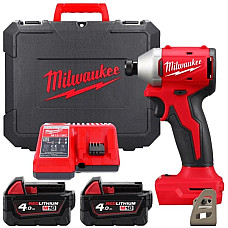 Гвинтоверт ударний акумуляторний Milwaukee M18 BLIDRC-402C 18В АКБ 2х4А·год 190Нм 0-3600об/хв ЗП M12-18C кейс 1.3кг