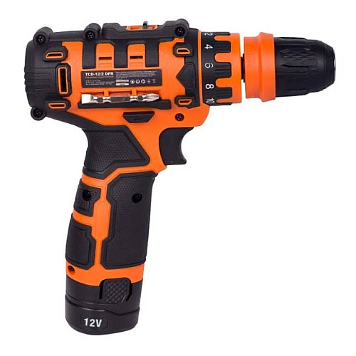 Шуруповерт-дрель аккумуляторная Tekhmann TCD-12/2 DFR 12В 2х2А·час 20Нм 350·1500об/мин 1.1кг