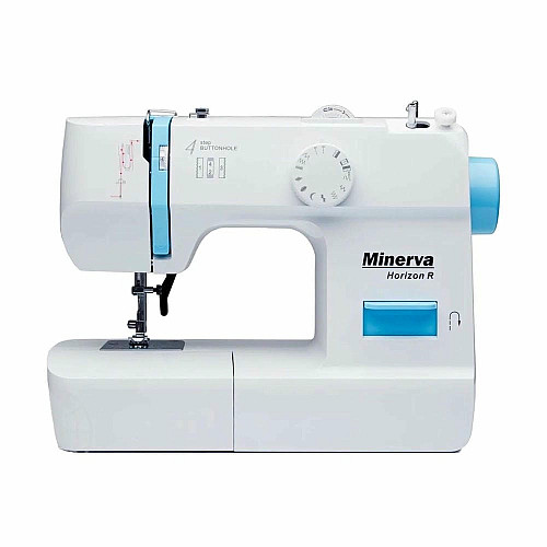 Швейна машина МINERVA Horizon R, електромех., 71 Вт, 13 швейних операцій, петля напівавтомат, білий