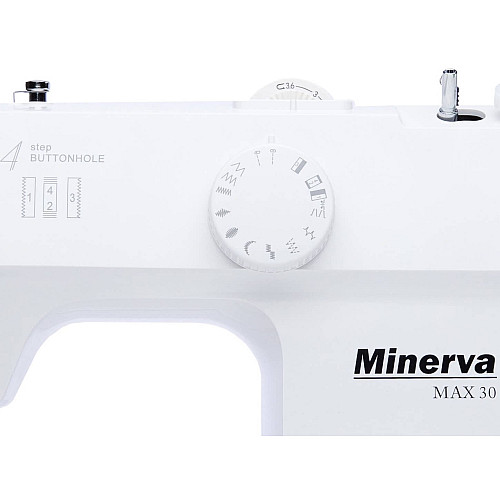 Швейна машина МINERVA Max30, електромех., 71 Вт, 13 швейних операцій, петля напівавтомат, білий