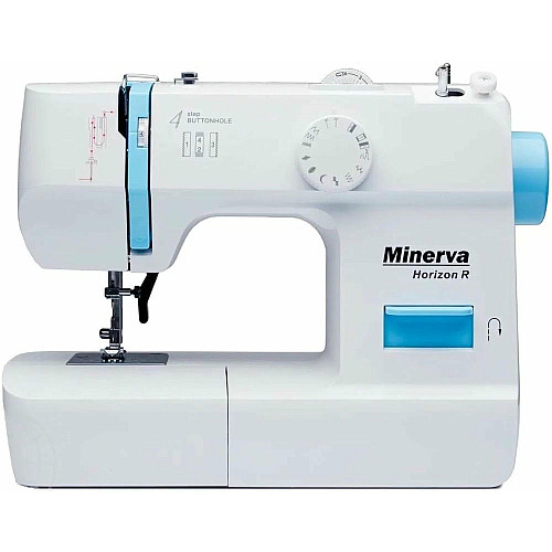 Швейна машина МINERVA Horizon R, електромех., 71 Вт, 13 швейних операцій, петля напівавтомат, білий
