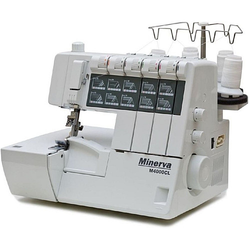 Коверлок MINERVA  M4000CL, 120Вт, 20 оп., (5, 4, 3, 2-х ниткові шви), білий