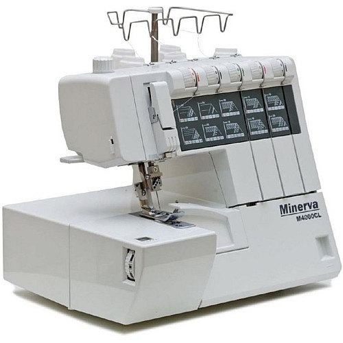 Коверлок MINERVA  M4000CL, 120Вт, 20 оп., (5, 4, 3, 2-х ниткові шви), білий
