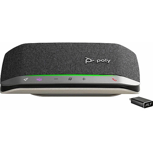 Спікерфон Poly Sync 20+ з адаптером BT700, сертифікат Microsoft Teams, 3 x Bi-Mic, радіус 2 м, USB-C, Bluetooth, сірий