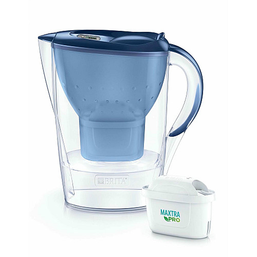 Фильтр-кувшин Brita Marella Memo MXPro 2.4л (1.4л очищенной воды) с фильтр-картриджем, синий
