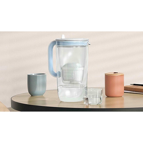 Фильтр-кувшин Brita Glass Jug One стеклянный 2.5л (1.7л очищенной воды) с фильтр-картриджем, синий