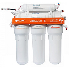 Фільтр зворотного осмосу Ecosoft Absolute з мінералізатором, мембрана 75gpd DuPont, дренаж 1:1