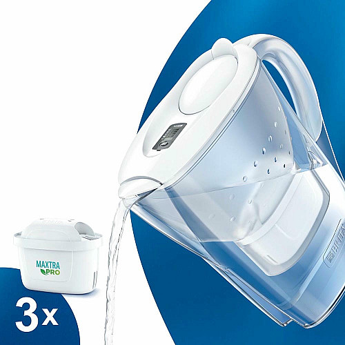 Фільтр-глечик Brita Marella Memo MXPro 2.4л (1.4л очищеної води) з фільтр-картриджем білий 3шт