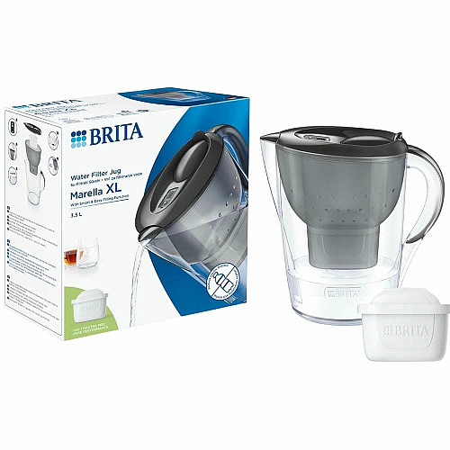 Фильтр-кувшин Brita Marella XL Memo MXPro 3.5л (2л очищенной воды) с фильтр-картриджем, серый