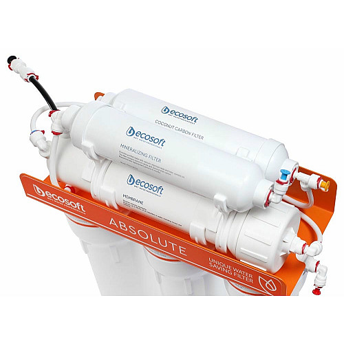 Фильтр обратного осмоса Ecosoft Absolute с минерализатором, мембрана 75gpd DuPont, дренаж 1:1