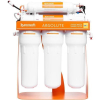 Фільтр зворотного осмосу Ecosoft Absolute з мінералізатором та помпою на станині, мембрана 75gpd DuPont, дренаж 1:1