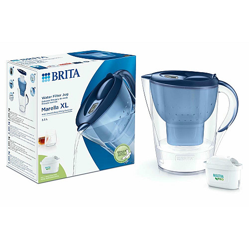Фильтр-кувшин Brita Marella XL Memo MXPro 3.5л (2л очищенной воды) с фильтр-картриджем, белый