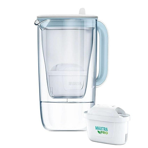 Фильтр-кувшин Brita Glass Jug One стеклянный 2.5л (1.7л очищенной воды) с фильтр-картриджем, синий