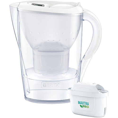 Фильтр-кувшин Brita Marella Memo MXPro 2.4л (1.4л очищенной воды) с фильтр-картриджем, белый
