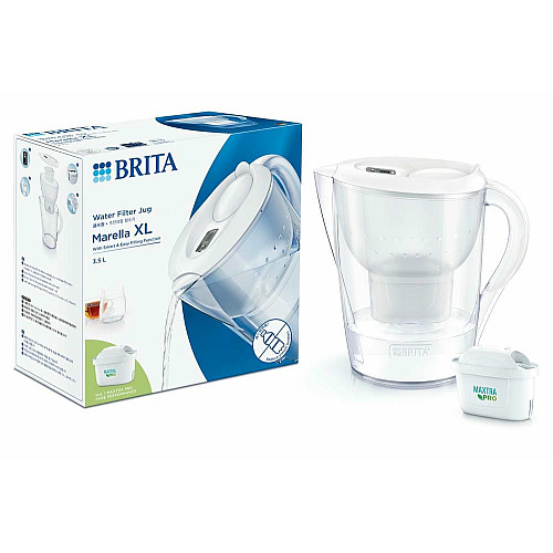 Фильтр-кувшин Brita Marella XL Memo MXPro 3.5л (2л очищенной воды) с фильтр-картриджем, синий