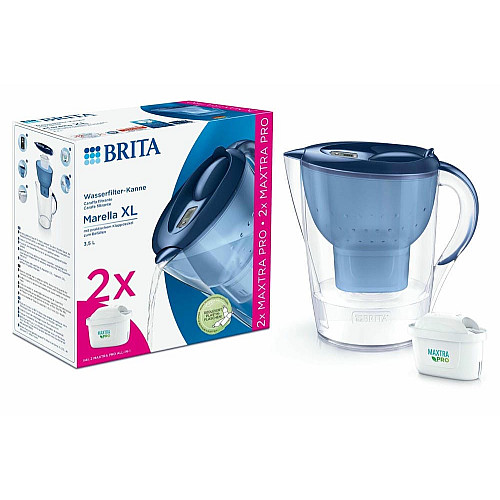 Фильтр-кувшин Brita Marella XL Memo MXPro 3.5л (2л очищенной воды) с фильтр-картриджем синий 2шт
