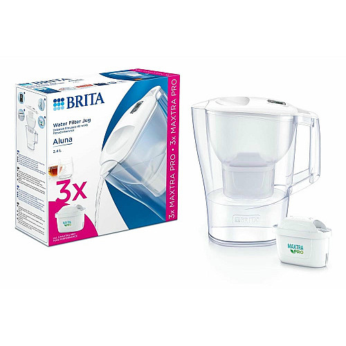 Фільтр-глечик Brita Aluna Memo MXPro 2.4л (1.4л очищеної води) з фільтр-картриджем білий 3шт