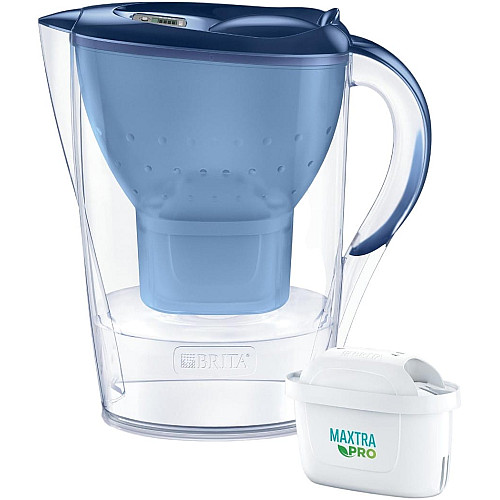 Фильтр-кувшин Brita Marella Memo MXPro 2.4л (1.4л очищенной воды) с фильтр-картриджем, синий