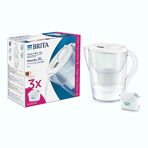 Фильтр-кувшин Brita Marella XL Memo MXPro 3.5л (2л очищенной воды) с фильтр-картриджем белый 3шт
