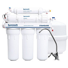 Фільтр зворотного осмосу Ecosoft Standard 5-50M PRO з мінералізатором, мембрана 50gpd, кран капля, дренаж 1:2