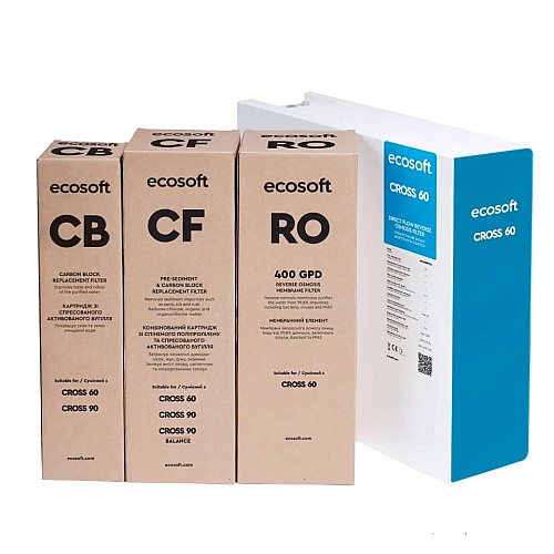 Фільтр зворотного осмосу Ecosoft Cross60, мембрана 400gpd