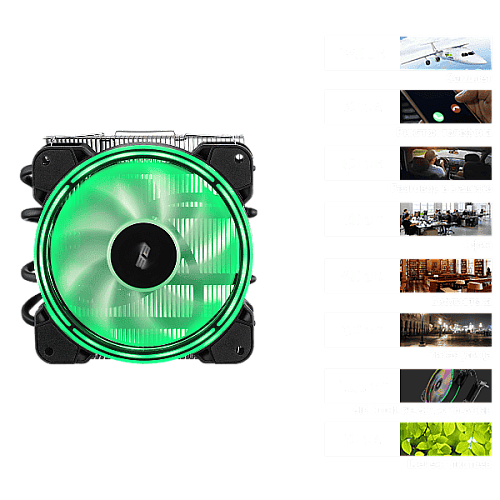 Процессорный кулер 2E GAMING Air Cool AC120T4-ARGB, LGA1851, 1700, 1200, 115x, 1366, AM5, AM4, AM3, AM3+, 4pin PWM, 3pin+5VARGB, TDP 130W