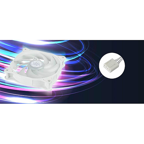 Корпусный вентилятор SilverStone Air Blazer 120RW-ARGB, 120мм, 600-2200rpm, 4pin PWM, 3pin+5VARGB, 7.4-35.6dBa, белый