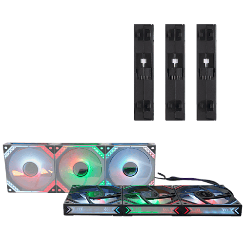 Корпусні вентилятори 2E GAMING Air Cool Magic Mirror ACF120MW-ARGB, 3x120мм, 2000rpm, 4pin PWM +5VARGB, 20.5dBa, білий