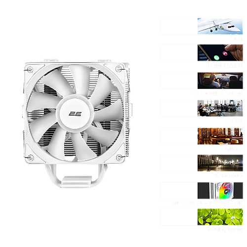 Процесорний кулер 2E GAMING Air Cool ACN120W-ARGB, LGA1851, 1700, 1200, 115x, 1366, AM5, AM4, AM3, AM3+, AM2 ,AM2+, FM2, FM1 4pin PWM, 3pin +5VARGB, TDP 180W