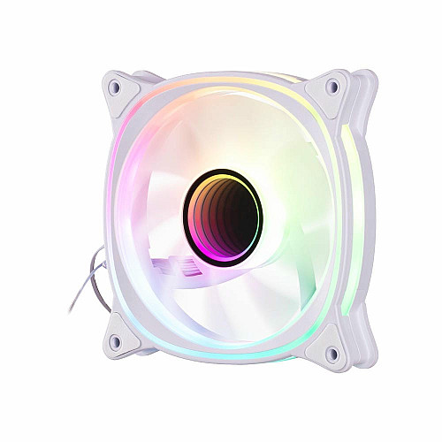 Корпусный вентилятор 2E GAMING Air Cool X Fan ACF120XB-ARGB, 120мм, 1200rpm, 3pin, 3pin +5VARGB, 20,4dBa, белый