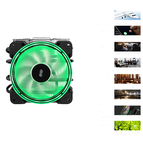 Процессорный кулер 2E GAMING Air Cool AC120T4-ARGB, LGA1851, 1700, 1200, 115x, 1366, AM5, AM4, AM3, AM3+, 4pin PWM, 3pin+5VARGB, TDP 130W