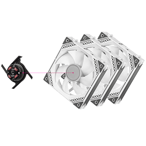Корпусні вентилятори 2E GAMING Air Cool Magic Mirror ACF120MW-ARGB, 3x120мм, 2000rpm, 4pin PWM +5VARGB, 20.5dBa, білий